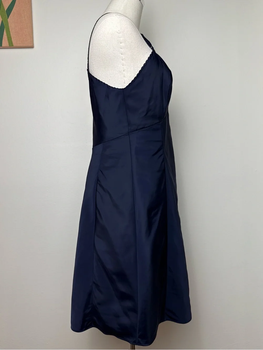 True Vintage 50s 60s Wondermaid Molded Magic Lingerie Dark Navy Blue Slip 34 - Picture 3 of 7